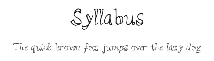 Syllabus by Robert Gotham — Script Handwritten Font