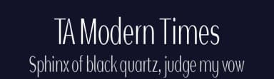 TA Modern Times by TAFT Foundry — Sans Serif Font — thumbnail 2