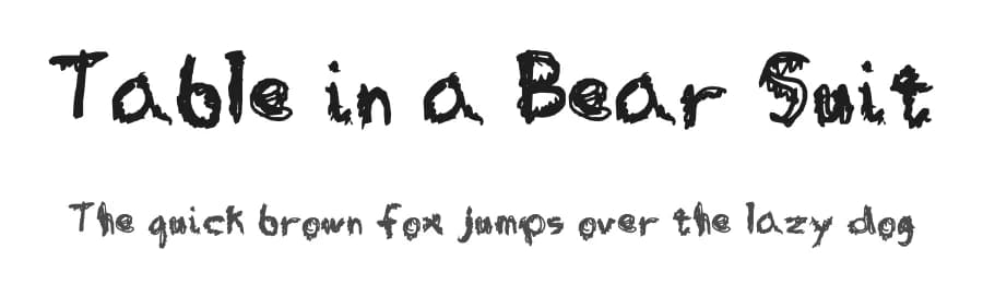 Table in a Bear Suit by Scarlett — Script Handwritten Font