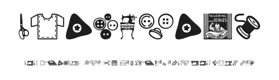 Tailoring by Woodcutter — Dingbats Font