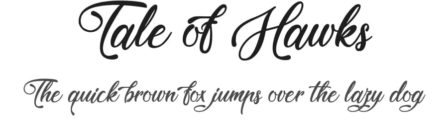 Tale of Hawks by Typhoon Type - Suthi Srisopha — Script Handwritten Font