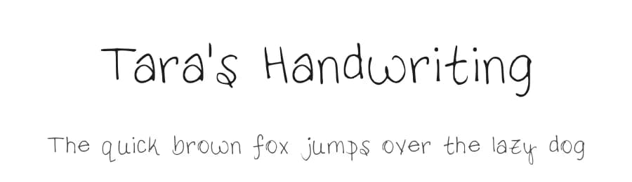 Tara's Handwriting by Tara Gregory — Script Handwritten Font