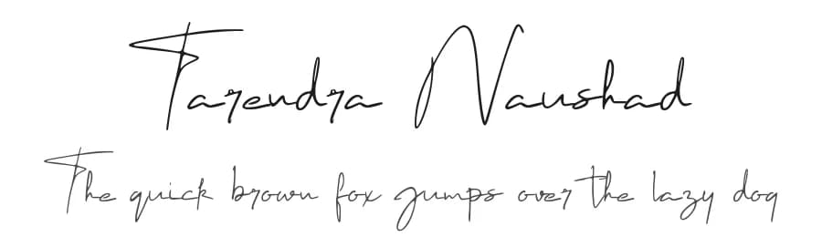Tarendra Naushad by Julio Laily Domingo Ahad — Script Handwritten Font