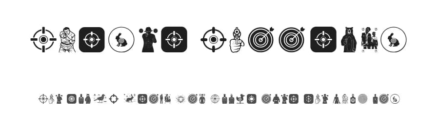 Target Shooting by Woodcutter — Dingbats Font