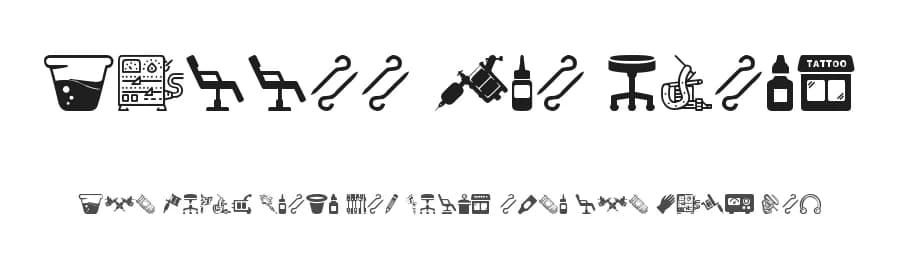 Tattoo Pro Icons by Woodcutter — Dingbats Font