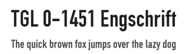 TGL 0-1451 Engschrift by Peter Wiegel — Sans Serif Font — thumbnail 1