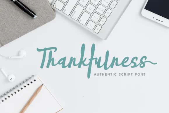 Thankfulness Font by Rifki (7ntypes) — Script Handwritten Font