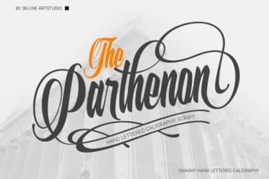 The Parthenon Font by 38.lineart — Script Handwritten Font — thumbnail 1