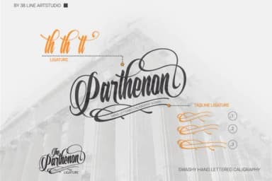 The Parthenon Font by 38.lineart — Script Handwritten Font — thumbnail 3