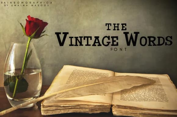 The Vintage Words Font by RainbowGraphicx — Script Handwritten Font
