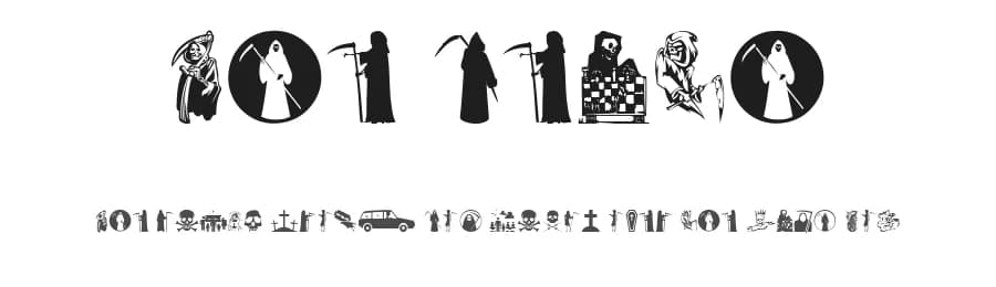 The Death by Woodcutter — Dingbats Font
