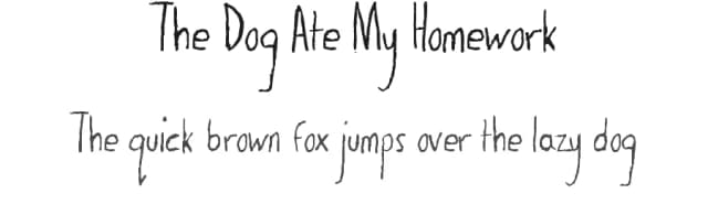 The Dog Ate My Homework by Christopher Jackson — Script Handwritten Font