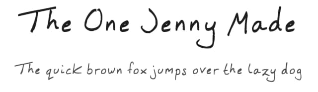 The One Jenny Made by Jenny Sandwich — Script Handwritten Font