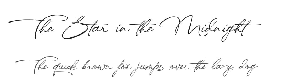 The Star in the Midnight by Cat.B — Script Handwritten Font