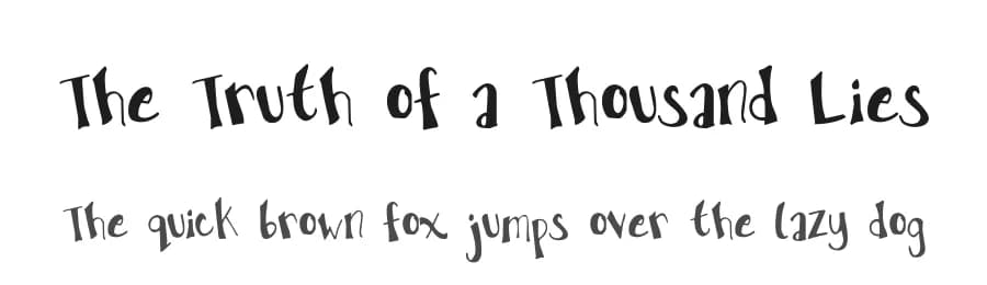 The Truth of a Thousand Lies by Kimberly Geswein — Script Handwritten Font