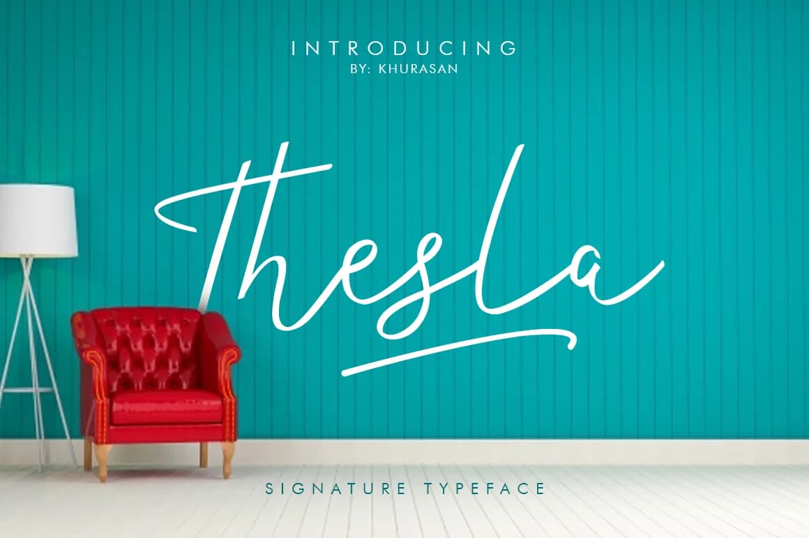 Thesla Script Font by Khurasan — Script Handwritten Font