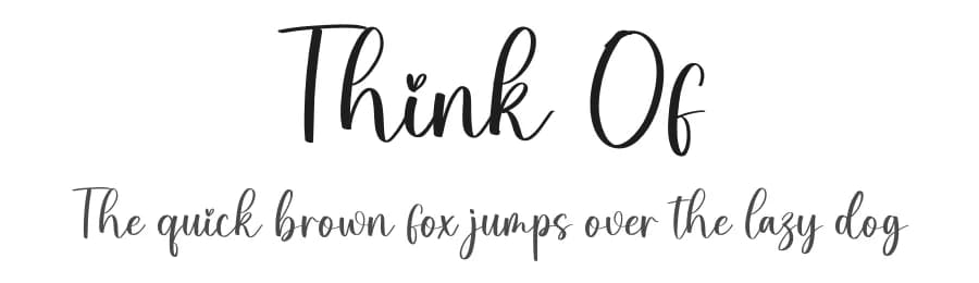 Think Of by creatype designer — Script Handwritten Font