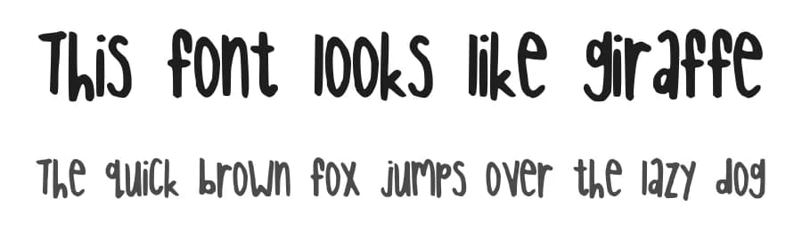 This font looks like giraffe by Yicong Faith — Script Handwritten Font