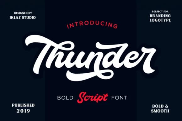Thunder Script Font by IklazStudio — Script Handwritten Font