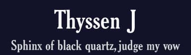 Thyssen J by Julius B. Thyssen — Serif Font — thumbnail 2