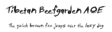 Tibetan Beefgarden AOE by Astigmatic One Eye Typographic Institute — Script Handwritten Font — thumbnail 1