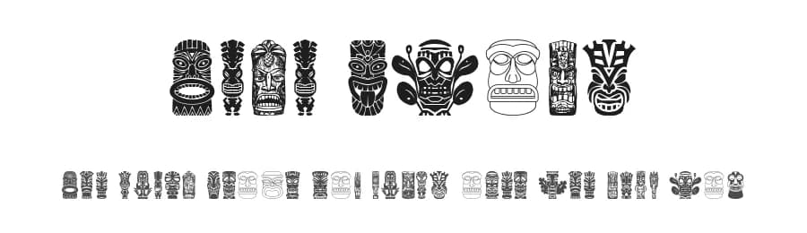 Tiki Idols by Woodcutter — Dingbats Font