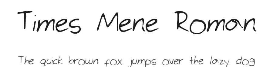 Times Mene Roman by Miguel Angel Gomez del Valle — Script Handwritten Font