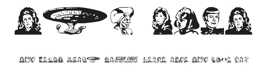 TNG Cast by Michael Gaines — Dingbats Font