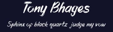 Tony Bhages by cove703 — Script Handwritten Font — thumbnail 2