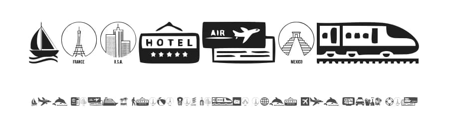 Tourism by Woodcutter — Dingbats Font