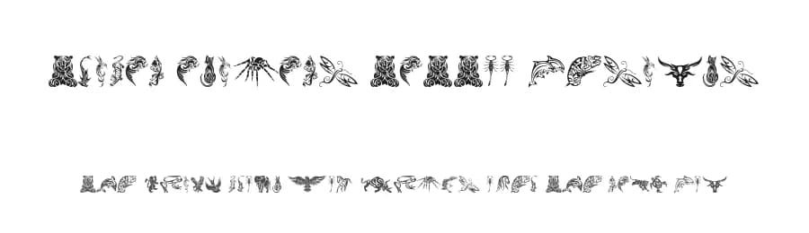 Tribal Animals Tattoo Designs by JSH creates — Dingbats Font