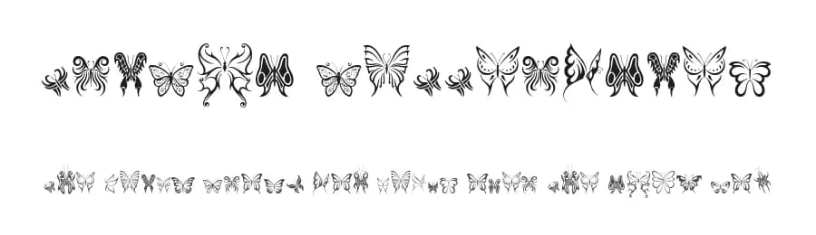 Tribal Butterflies by JSH creates — Dingbats Font
