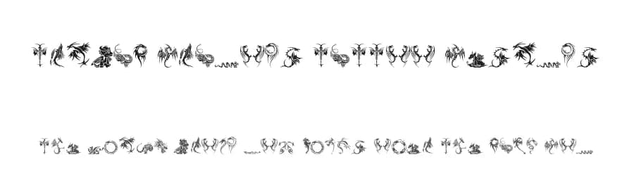 Tribal Dragons Tattoo Designs by JSH creates — Dingbats Font