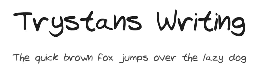 Trystans Writing by Trystan Millet — Script Handwritten Font