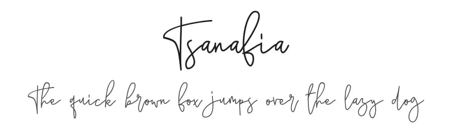 Tsanafia by Aisyah — Script Handwritten Font