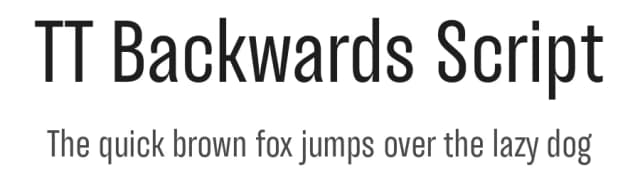 TT Backwards Script by TypeType Foundry — Script Handwritten Font