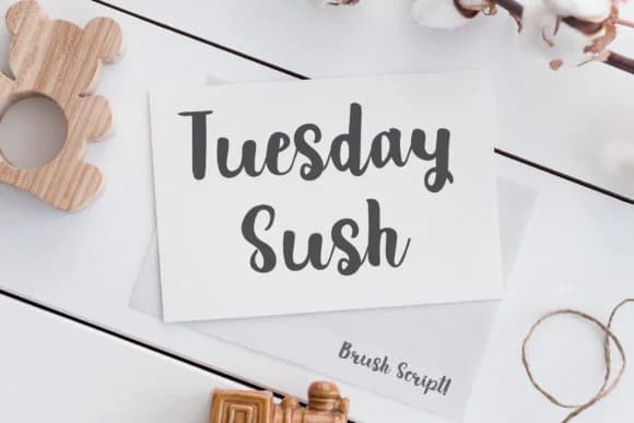 Tuesday Sush Font by Dasagani — Script Handwritten Font