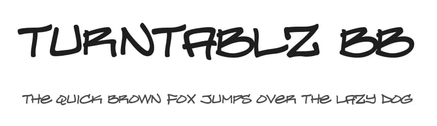 Turntablz BB by Blambot — Script Handwritten Font
