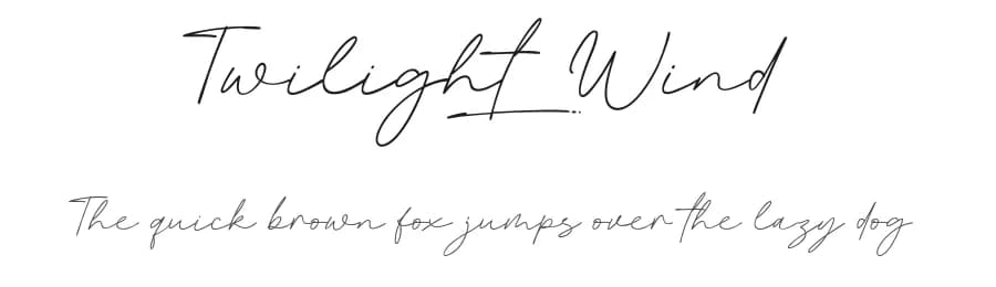 Twilight Wind by Khurasan — Script Handwritten Font