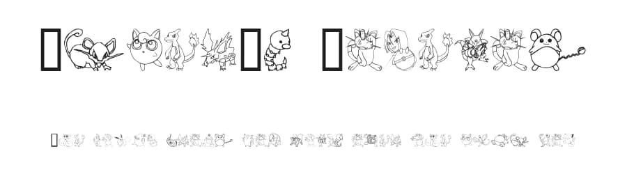 Tyler's Pokemon by House of Lime — Dingbats Font
