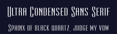 Ultra Condensed Sans Serif by Manfred Klein — Sans Serif Font — thumbnail 2