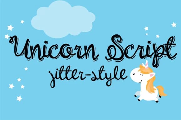 Unicorn Script Jitter Font by Illustration Ink — Script Handwritten Font