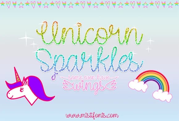 Unicorn Sparkles Font by Misti — Script Handwritten Font