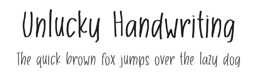 Unlucky Handwriting by Kurnia Setyadi — Script Handwritten Font