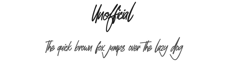 Unofficial by Gassstype — Script Handwritten Font