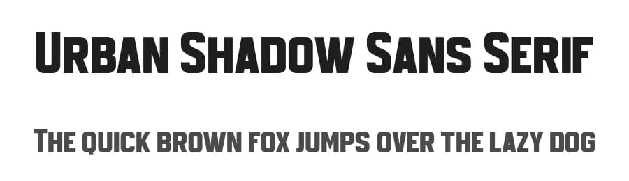 Urban Shadow Sans Serif by Blankids — Sans Serif Font