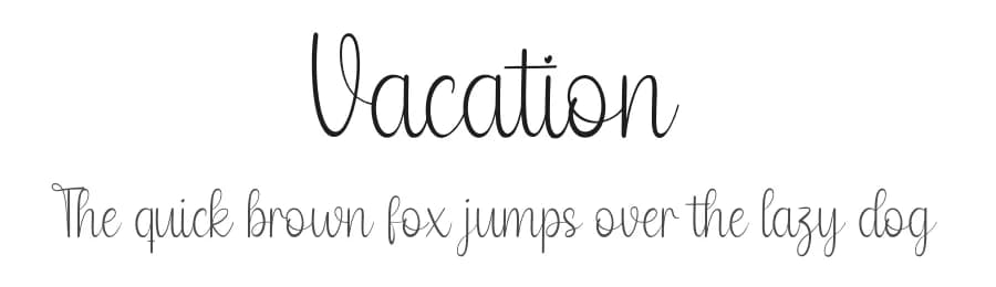 Vacation by Id: #774701 — Script Handwritten Font