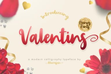 Valentins Trio Font by Khurasan — Script Handwritten Font — thumbnail 1