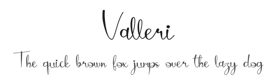 Valleri by Vincentius Kriswandono — Script Handwritten Font — preview 1