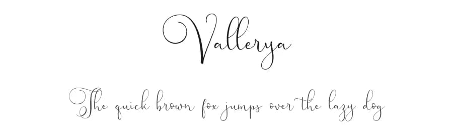 Vallerya by Vunira Design — Script Handwritten Font